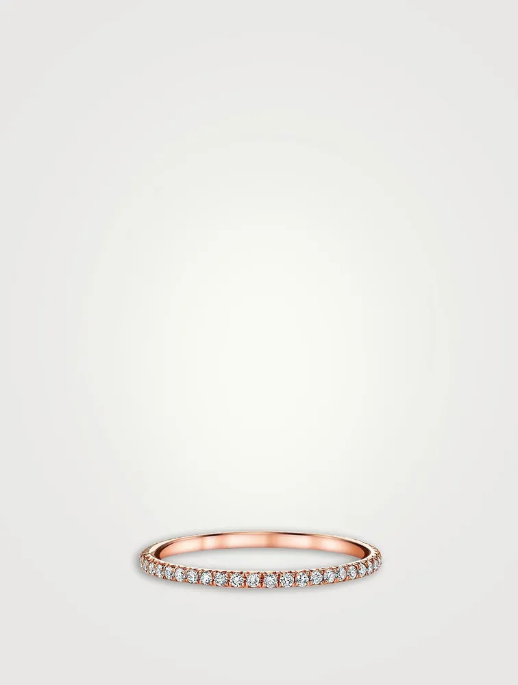18K Rose Gold Eternity Ring With Diamonds
