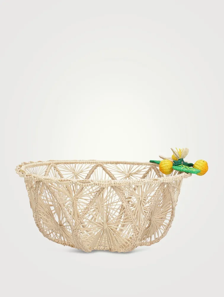 Orange Market Raffia Bread Basket