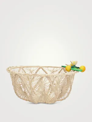 Orange Market Raffia Bread Basket