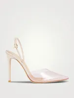 Ribbon d'Orsay Plexi And Leather Slingback Pumps