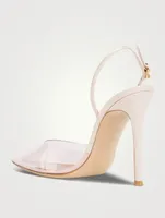 Ribbon d'Orsay Plexi And Leather Slingback Pumps