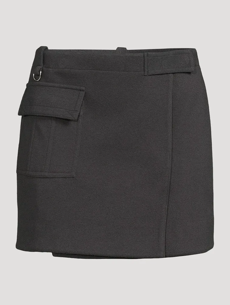 Heavy Crepe Mini Wrap Skirt