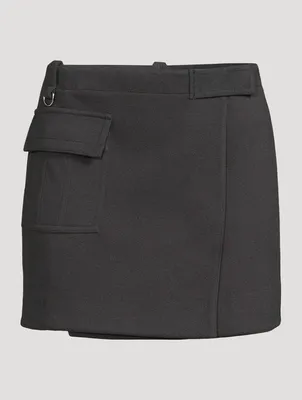 Heavy Crepe Mini Wrap Skirt