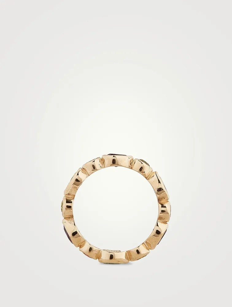 Classique Linéa 14K Gold Eternity Ring With Multicolour Stones