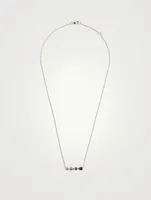 Classique 14k Gold Linéa Micro Bar Necklace With Tourmaline, Peridot, Amethyst And Topaz