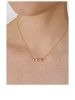 Classique 14k Gold Linéa Micro Bar Necklace With Tourmaline, Peridot, Amethyst And Topaz