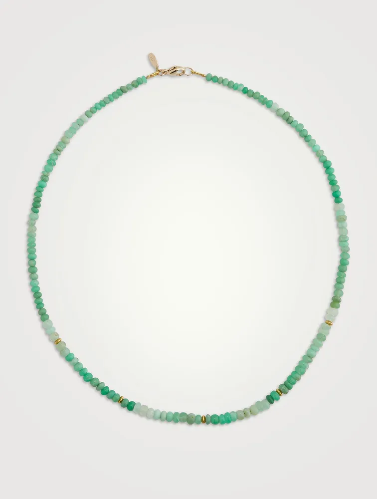 Bohème 18K Gold Chrysoprase Beaded Necklace