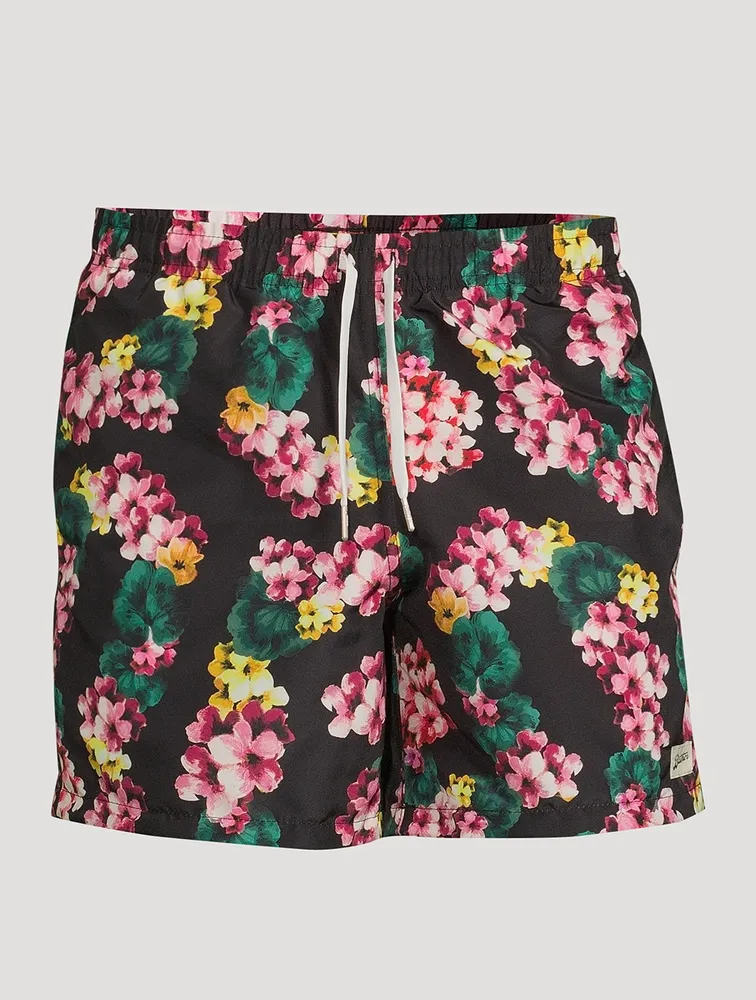 Recycled Swim Shorts Lei Floral Print