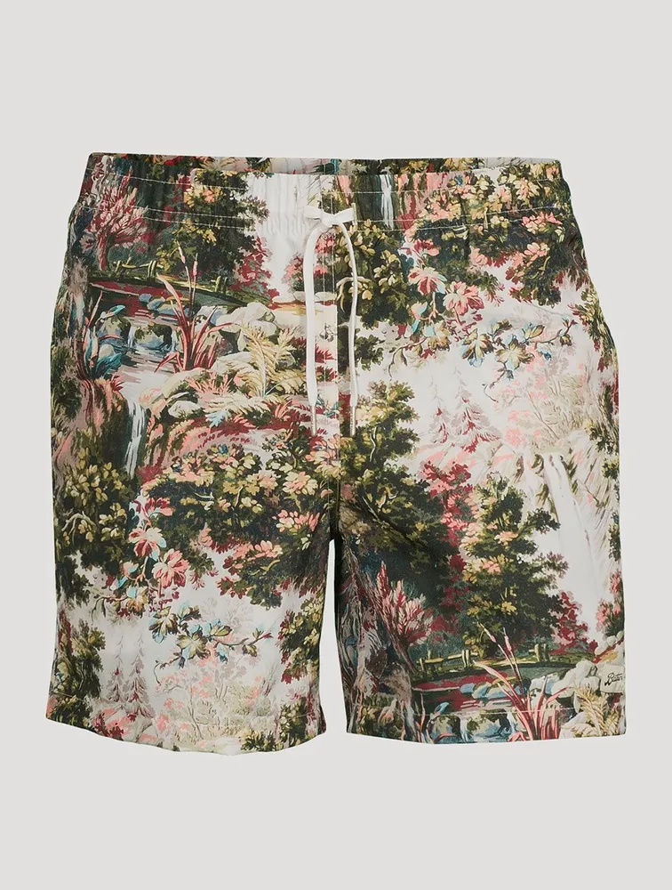 Recycled Swim Shorts Waterfall Print