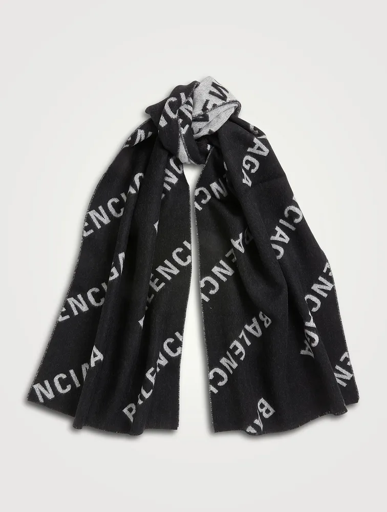 Wool Jacquard Logo Scarf