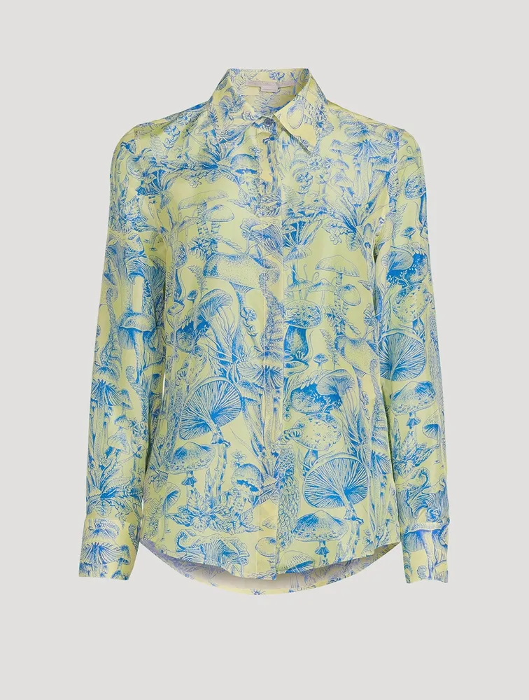 Silk Shirt Mushroom Print