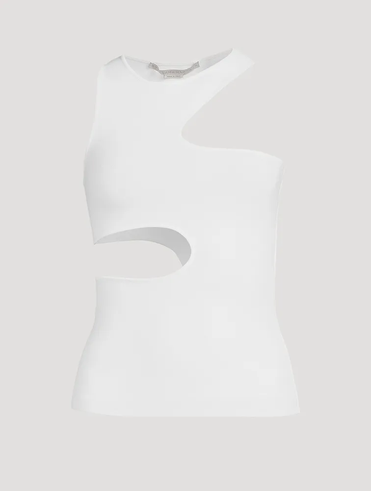 Compact Knit Cut-Out Tank Top