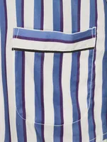 Cotton Striped Cropped Pajama Set