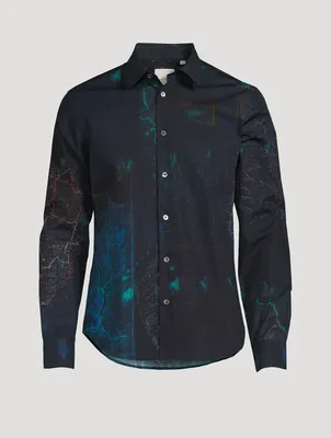 Cotton Shirt Map Print