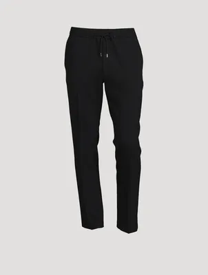 3D Wool-Blend Drawstring Pants