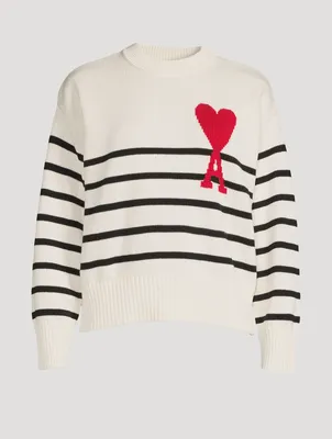 Ami De Cœur Striped Cotton And Wool Sweater