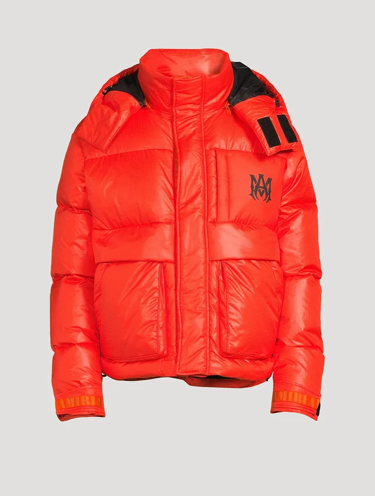 Down Puffer Jacket With Back Logo