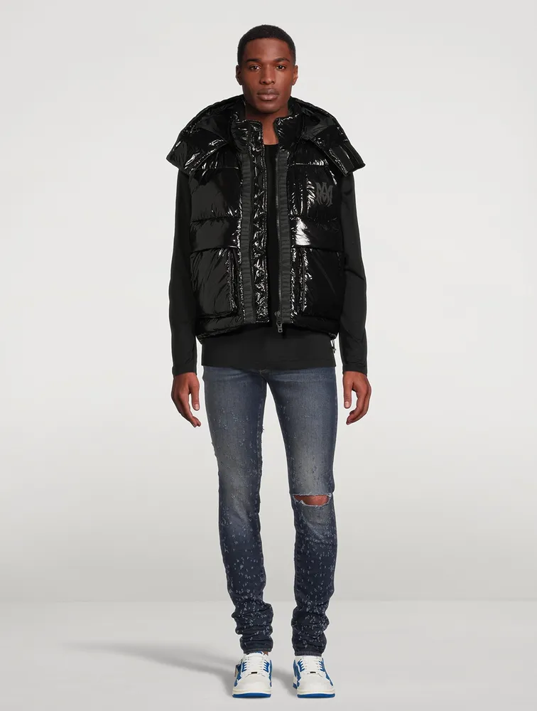 Down Puffer Vest With Back Logo