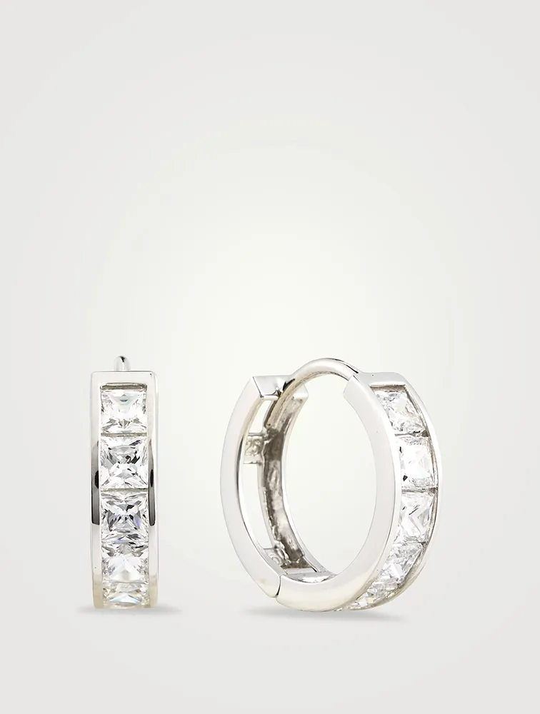 Waverly Princess Bezel Hoop Earrings