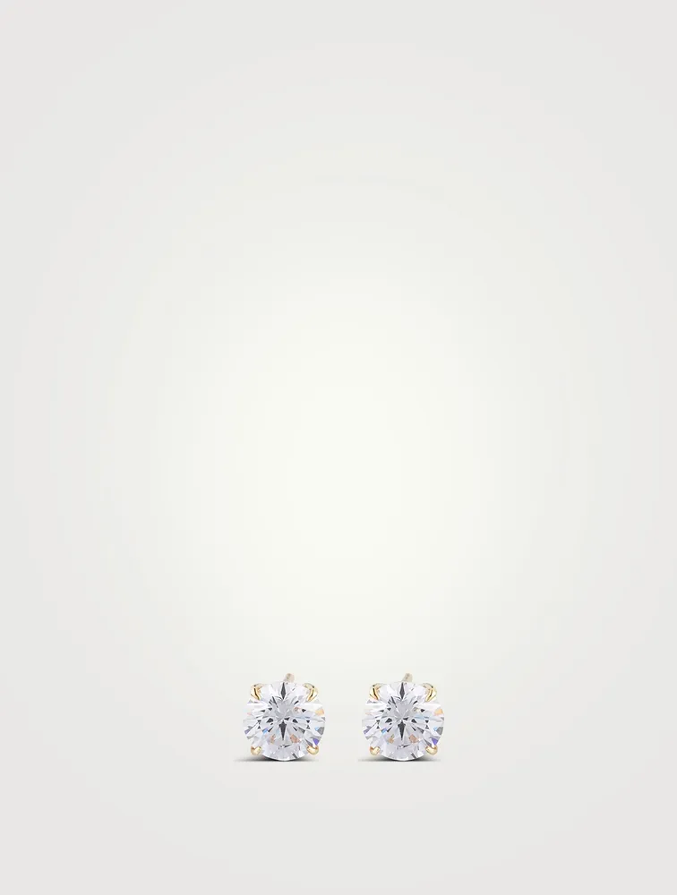 9K Gold Round Stud Earrings