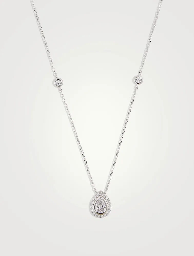 Emile Pear Borderset Pendant Necklace