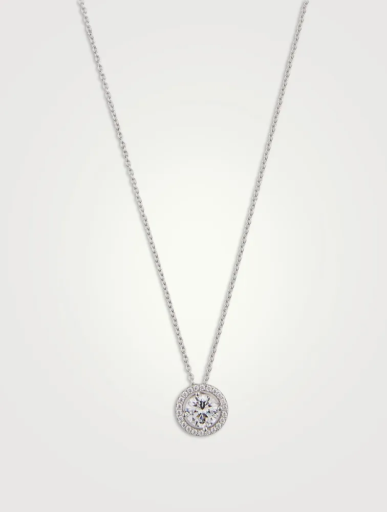 Gwen Round Borderset Pendant Necklace