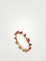 Fireworks 18K Rose Gold Barbwire Eternity Ring With Ruby