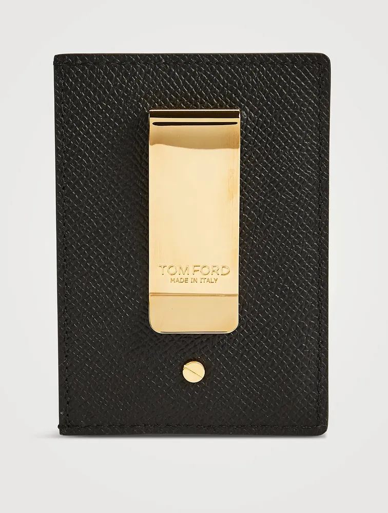 Leather Money Clip Card Holder