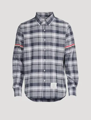 Hairline Madras Check Stripe Armband Shirt