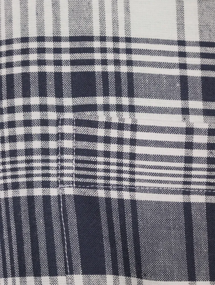 Hairline Madras Check Stripe Armband Shirt