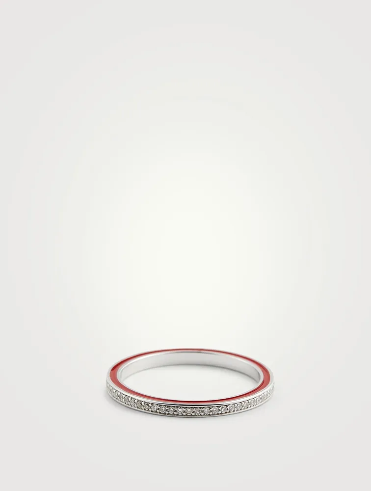 Si Joli Amour 18K White Gold Ring With Diamonds