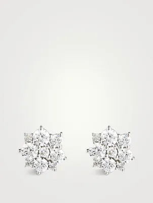 14K White Gold Diamond Stud Earrings