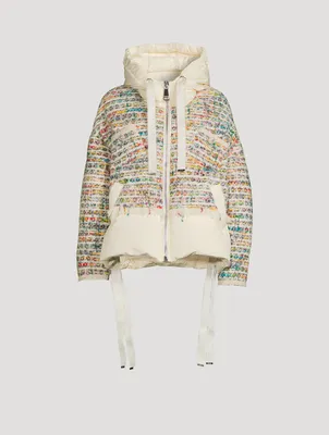 Khris Tweed Puffer Jacket With Hood