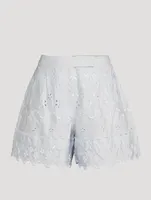 Embroidered Cotton Shorts