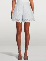 Embroidered Cotton Shorts