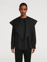 Masculine Cotton Shirt With Long Pointed Collar