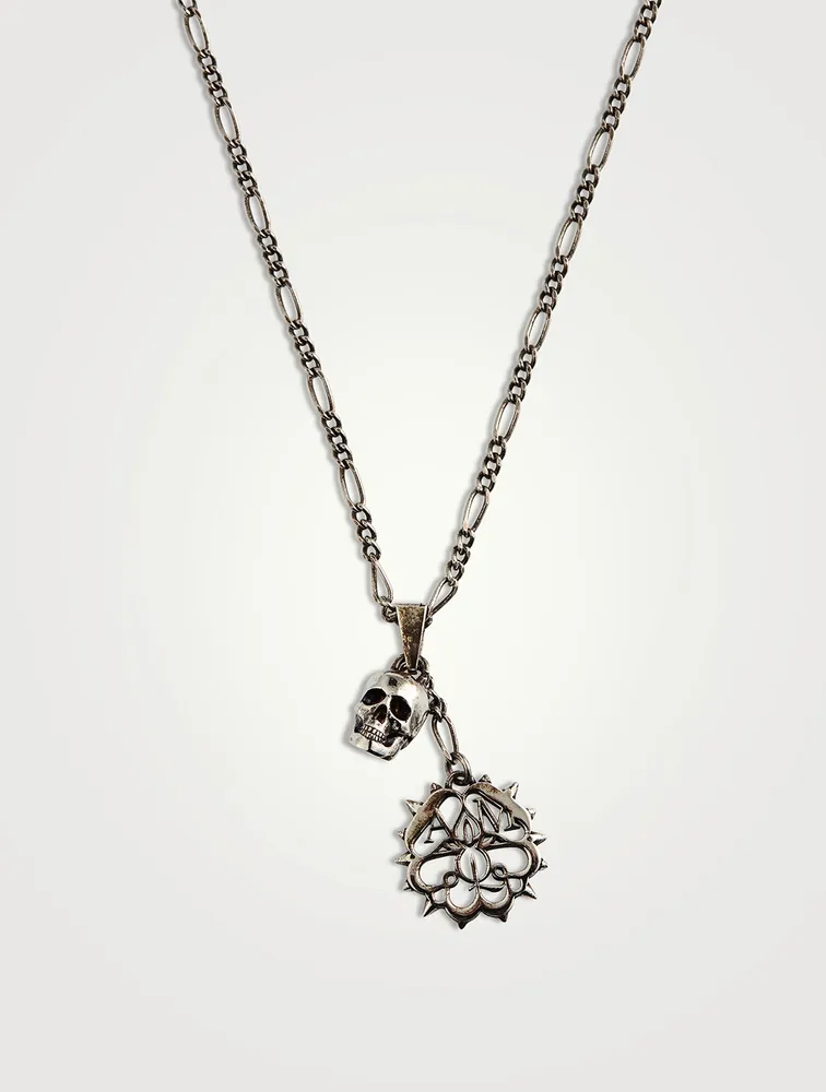 Studded Seal And Skull Necklace