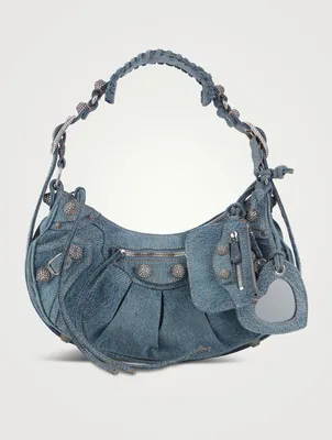 Small Le Cagole Denim Shoulder Bag