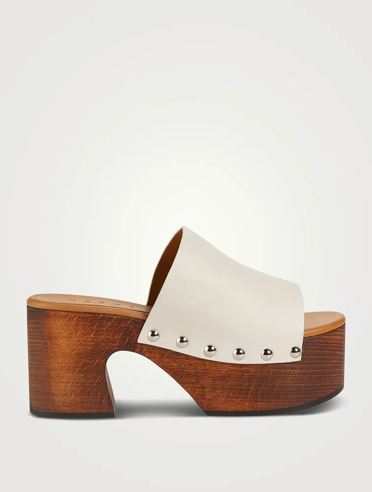 Leather Platform Clogs