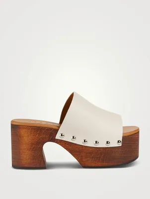 Leather Platform Clogs