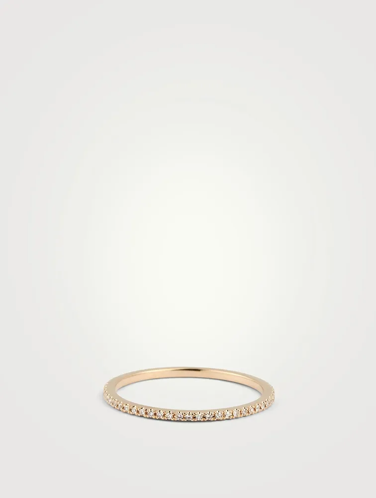 14K Gold Eternity Stack Ring With Diamonds
