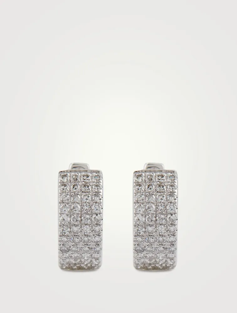 Jumbo 14K White Gold Huggie Hoop Earrings