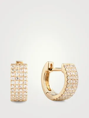 Jumbo 14K Gold Huggie Hoop Earrings