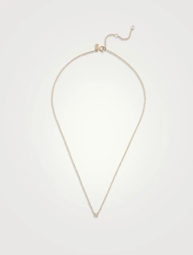 14K Gold Baby Butterfly Necklace With Diamonds