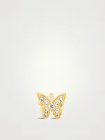 14K Gold Baby Butterfly Stud Earring With Diamonds