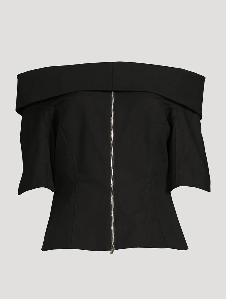 Off-The-Shoulder Structured Cotton Top
