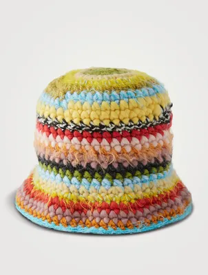 Wool-Blend Mixed Yarns Bucket Hat