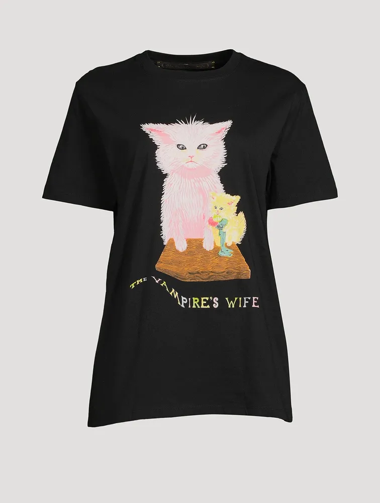 Ice Cream Cat Cotton T-Shirt