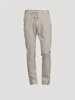 Wool Stretch Pinstriped Jogger Pants