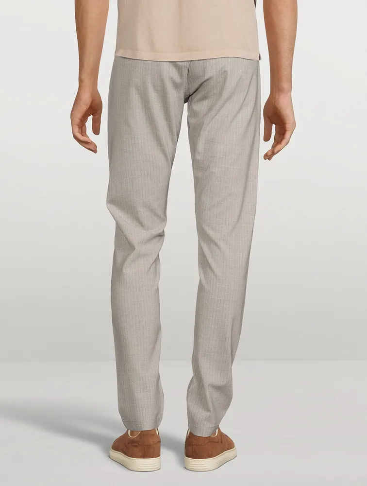 Wool Stretch Pinstriped Jogger Pants